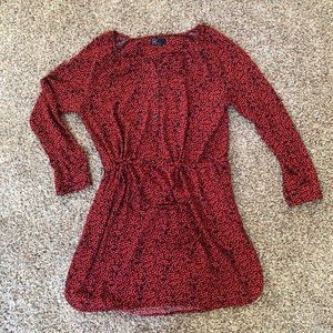 Gap Size L tie waist curved hem dress